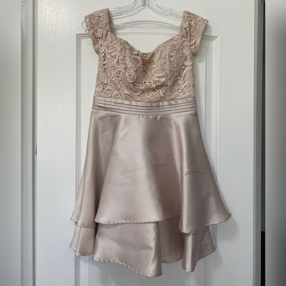 Dress, Short Dress, Off-shoulders Dress, Gold pink Dress, Cocktail Dress